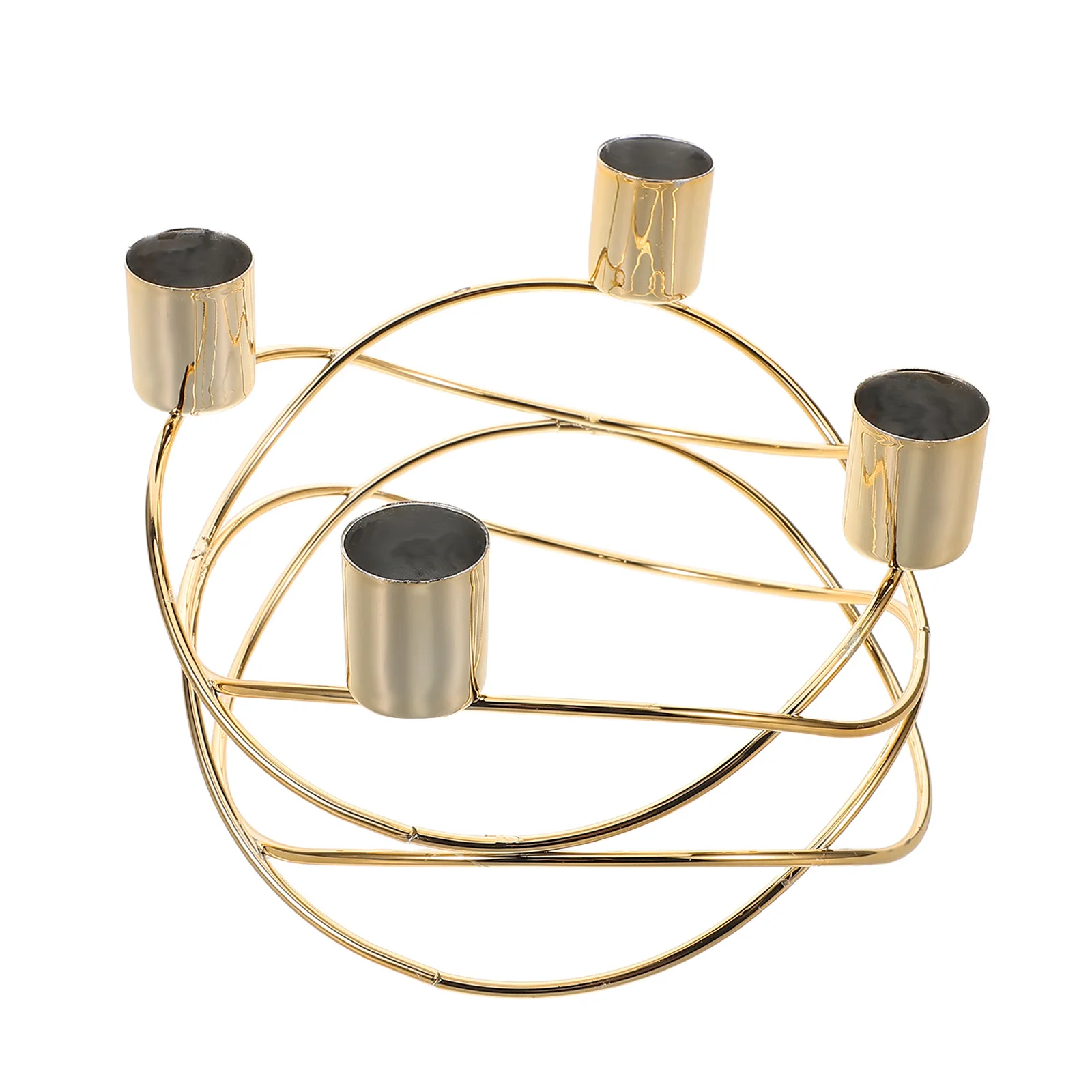 

Gold Metal Ring Holder Iron Taper Candlestick For Tabletop Centerpiece Wedding Christmas Advent Wreath Home Party