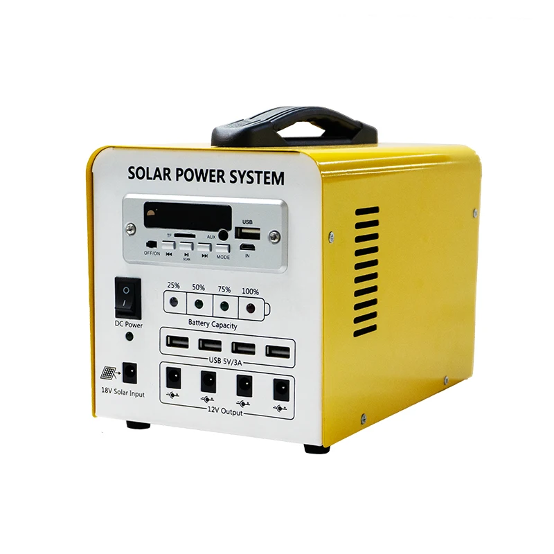 for 300W 192WH 12v DC USB Output Bluetooth Radio Portable Power Station Solar Storage Energy Power Supply System with Bright