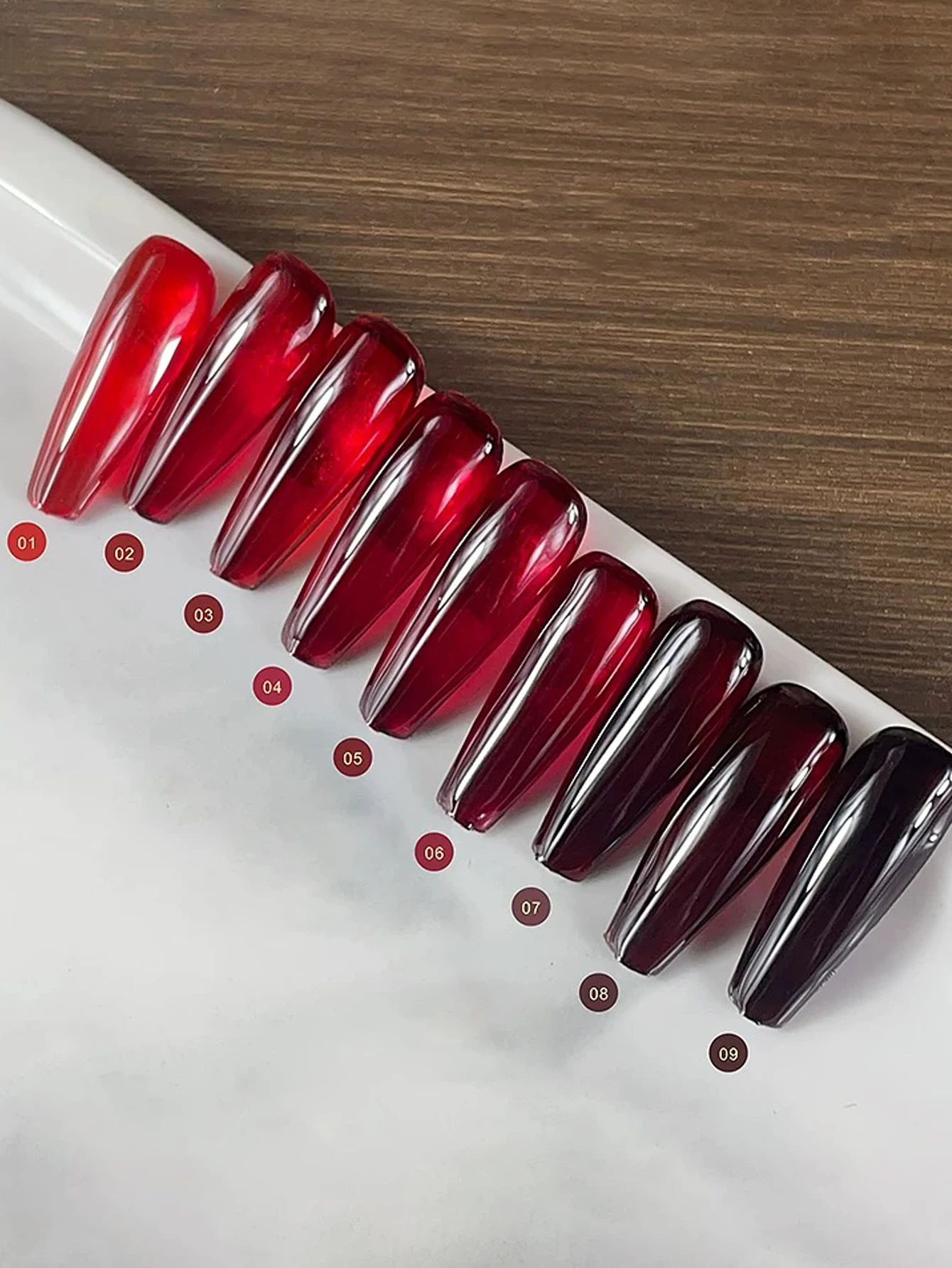 1/9PCS 2025 Autumn and Winter Nail Art Women's Supplies Salon Set Ice Transparent Wine Red Blood Cherry Red Gel Nail Polish