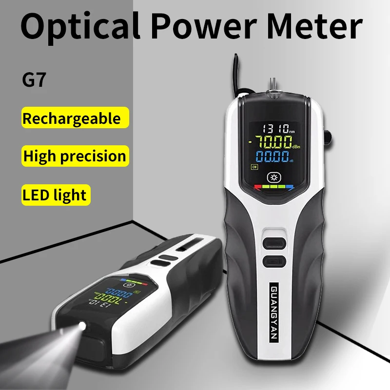 Fiber mini Optical Power Meter High Quality OPM Li-battery -70+10 dBm/-50+26 dBm/-70~+3dBm fiber optic tester OPM with LED light