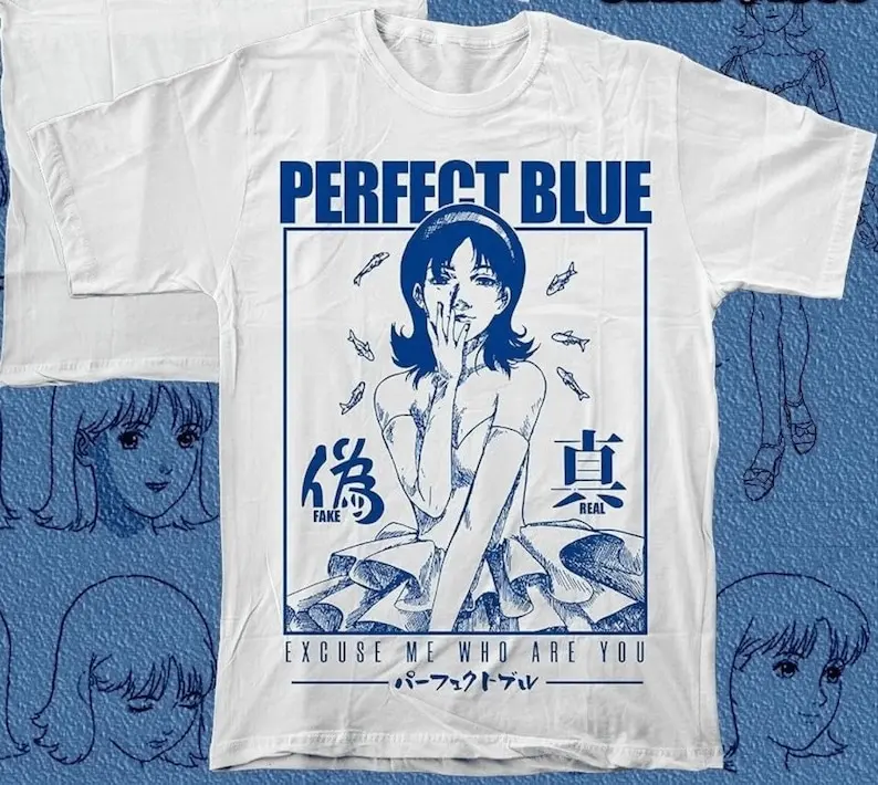 

Mima Kirigoe Perfect Blue T-Shirt, Anime Shirt, Manga Shirt, Perfect Blue Shirt, Japan, Japanese, Mima Kirigoe, E-Girl, Goth Ani