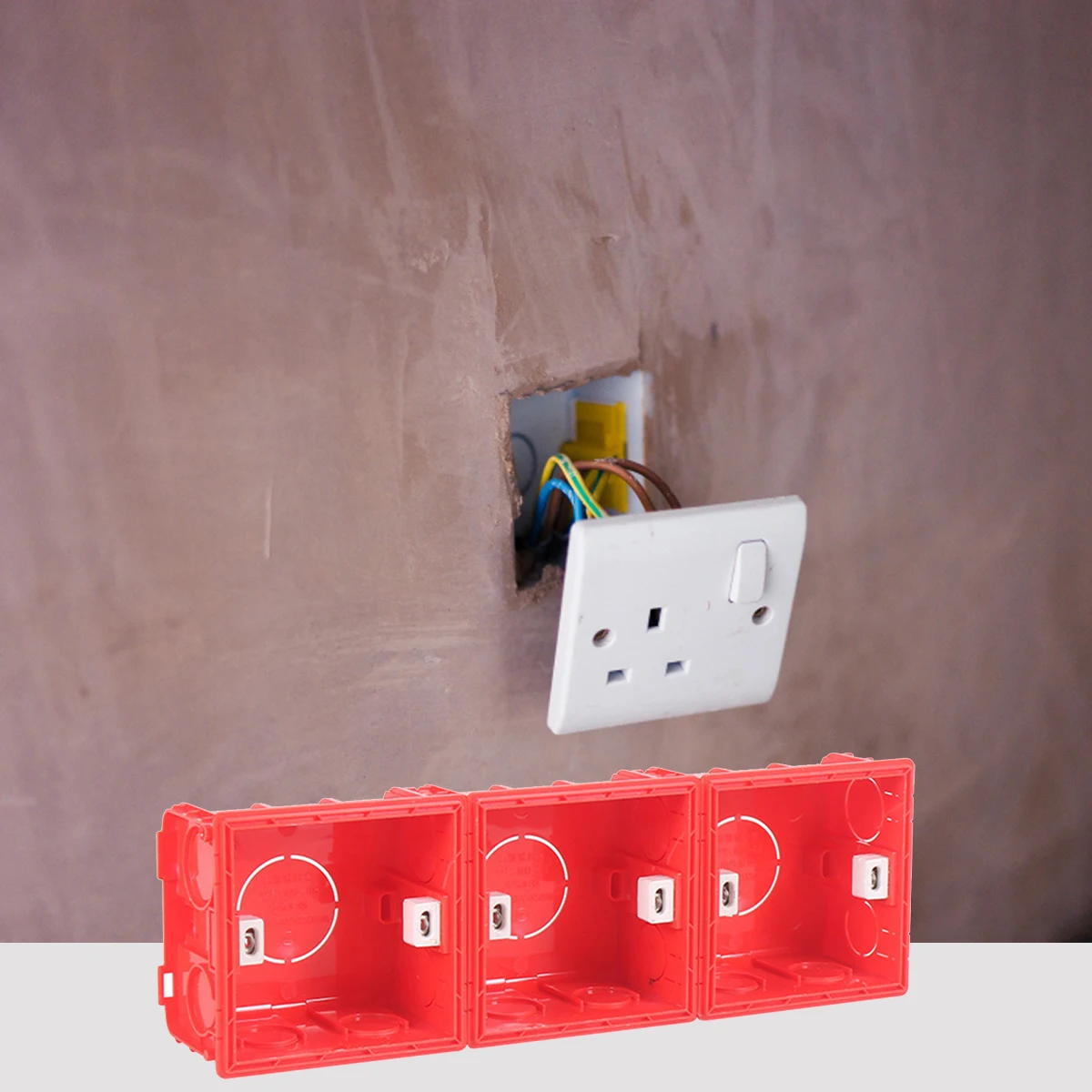 

4pcs Switch Socket Household Universal Plastic Concealed Box Durable Easy Install Reliable Replacement Simple Concealed Mount