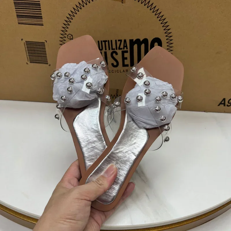 Summer Shoes for Women 2024 Transparent Cross Fashion Slides Ladies Flip Flops Designer Flat Bottom Outside Female Slippers