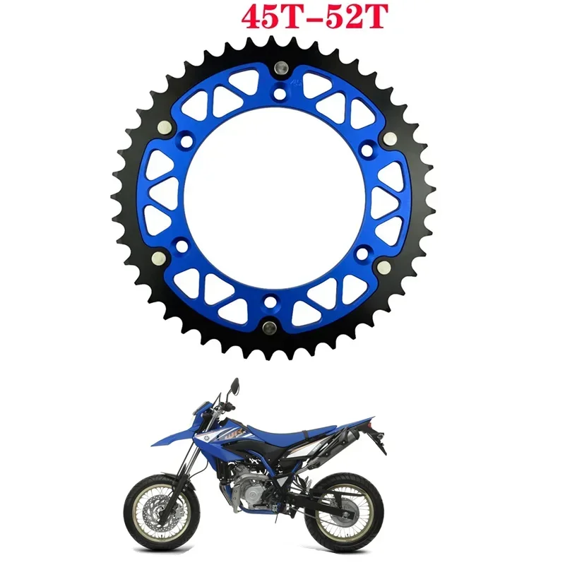 For YAMAHA WR125 YZ125 TTR230 WR250 YZ250 WR450 YZ450 WR400 YZ400 WR426 YZ426 YZ450F 250 Motorcycle 45T - 52T Rear Sprocket