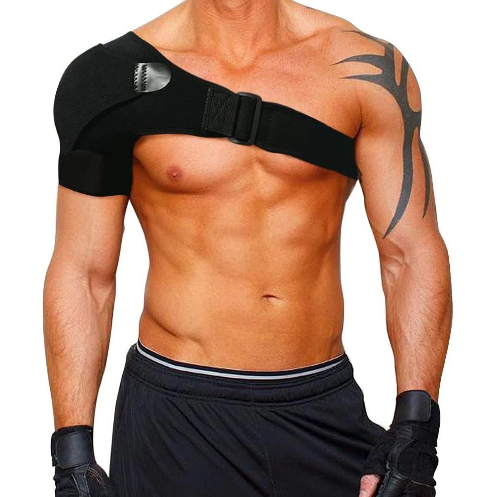 Shoulder Brace with Pressure Pad Adjustable Neoprene Shoulder Support Shoulder Pain Ice Pack Compression Sleeve Unisex