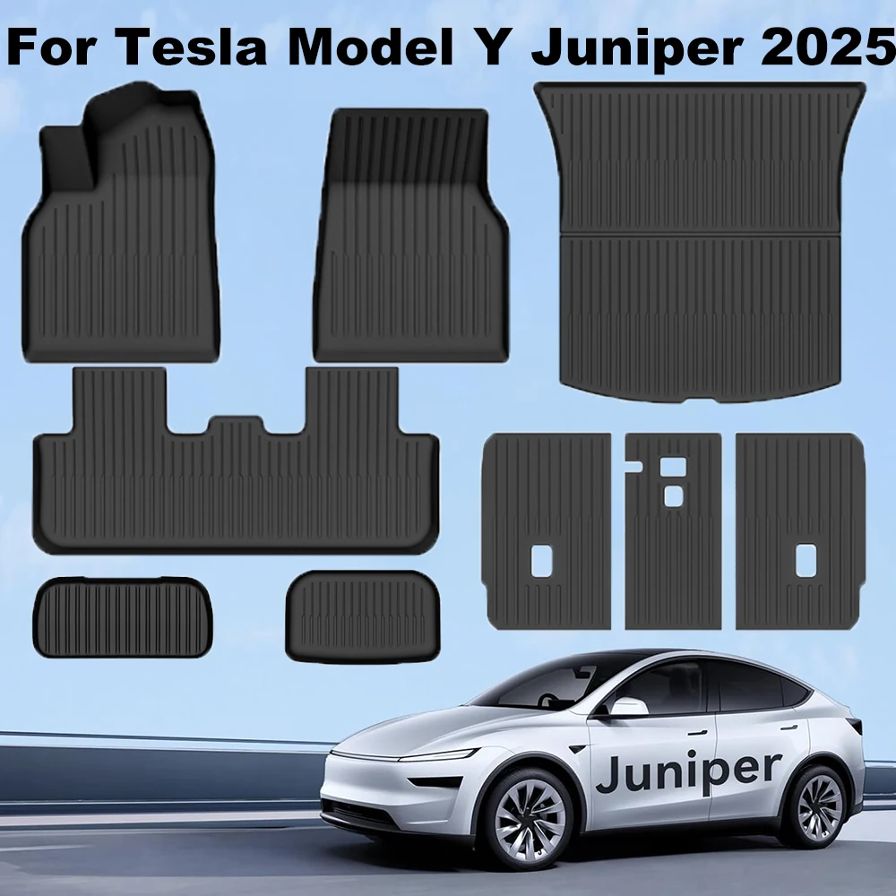 Fußmatten für Tesla Model Y Juniper 2025, Allwetter-Fußmatten-Zubehör für Tesla Y Juniper, Allwettermatten für Tesla 2025, NICHT für die Standardversion geeignet.