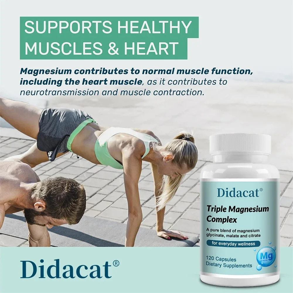 Magnesium Complex for Women & Men – Triple Magnesium Complex with Glycinate, Citrate & Malate – Non‑GMO, Filler Free