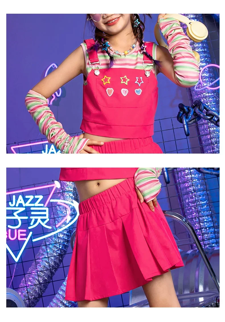 Kinderjazz Dans Modieuze Performance Kostuum Set Meisje Model Walk Mode