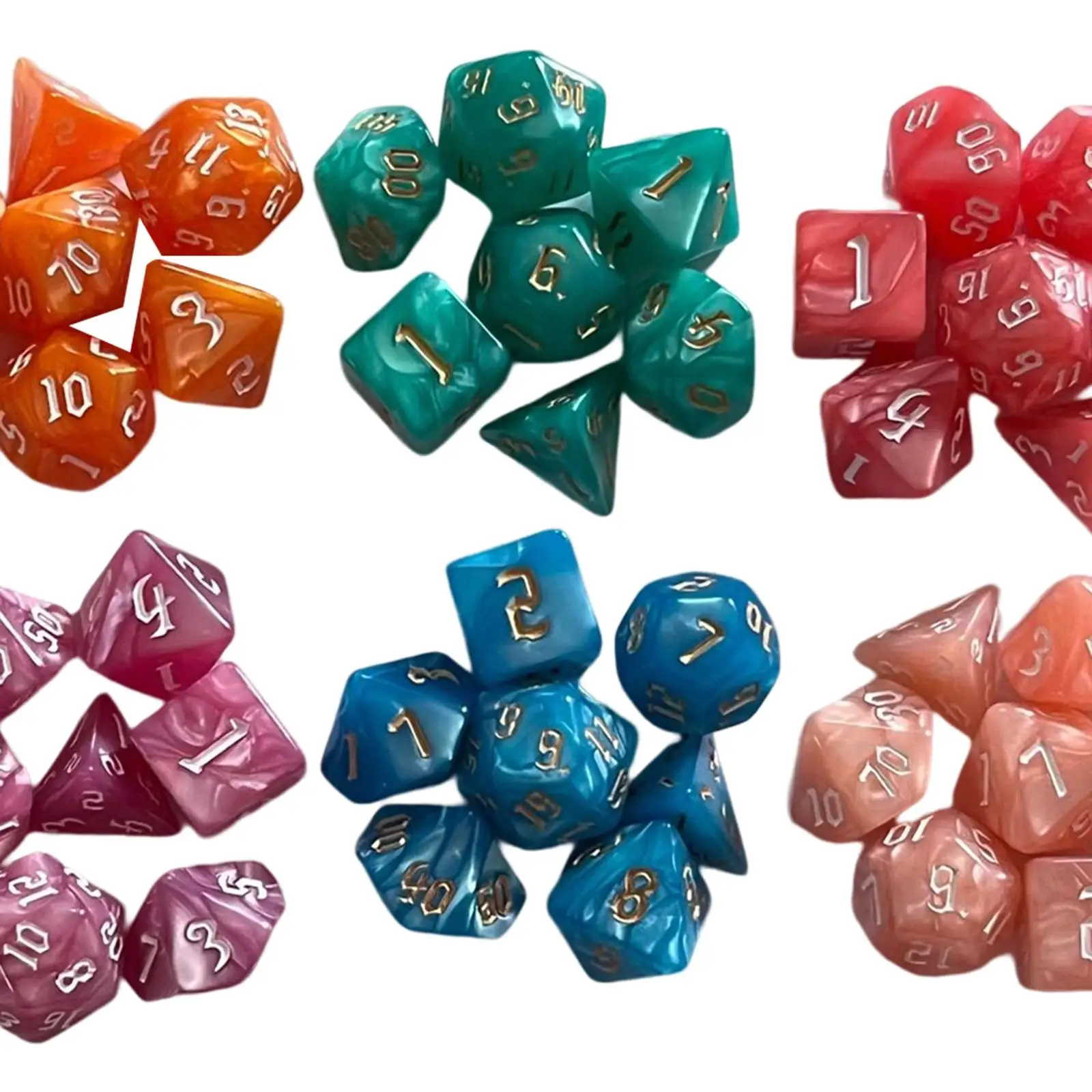 Juego de dados poliédricos de 42 Uds., dados rodantes para enseñanza de matemáticas, accesorios para juegos de mesa