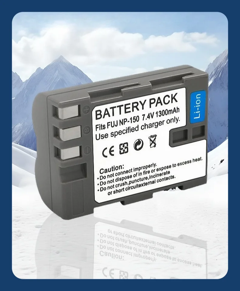 بطارية 1300 مللي أمبير NP-150 لـ Fujifilm FinePix S5 Pro IS S5Pro - FNP150 بديلة مع بطارية ليثيوم شحن سريع