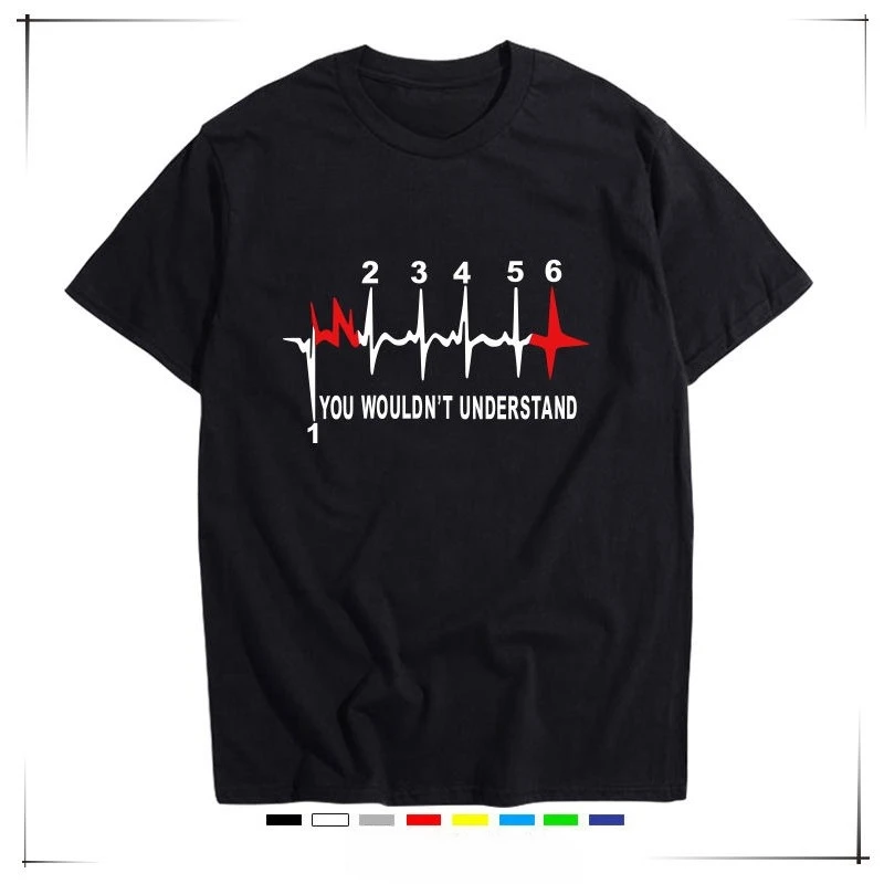 

Motorcycle MOTO Pure Cotton Printing, Trendy Brand Short-sleeved Men's T-shirt Gear One Down Five Up Locomotive 299km Heavy