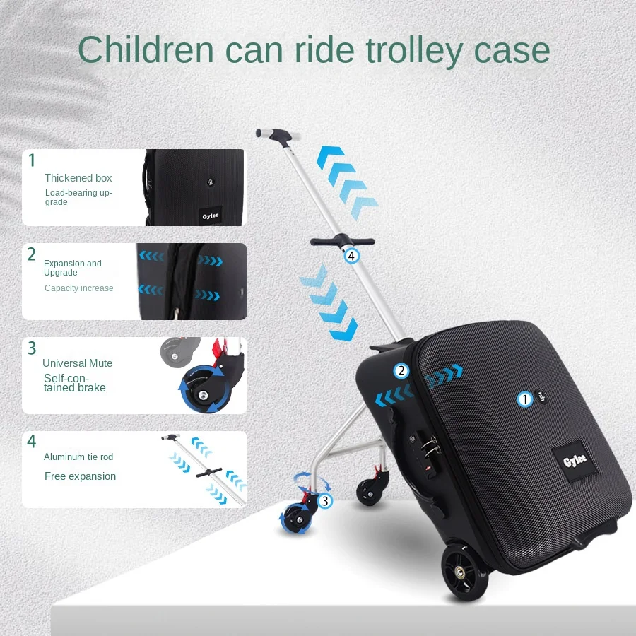 Bao Ma's Suitcase Can Be Seated and Ridden, Children's Trolley Case, Lazy Artifact, Baby Walking Suitcase, Baby 20-inch