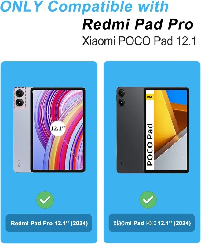 Etui Obrotowe 360 Stopni do Xiaomi Redmi Pad Pro 2024 Funda RedMi Pad2 Pro 12.1 2025 Tablet Auto Sleep Cover POCO Pad 12.1 — zdjęcie produktu 2