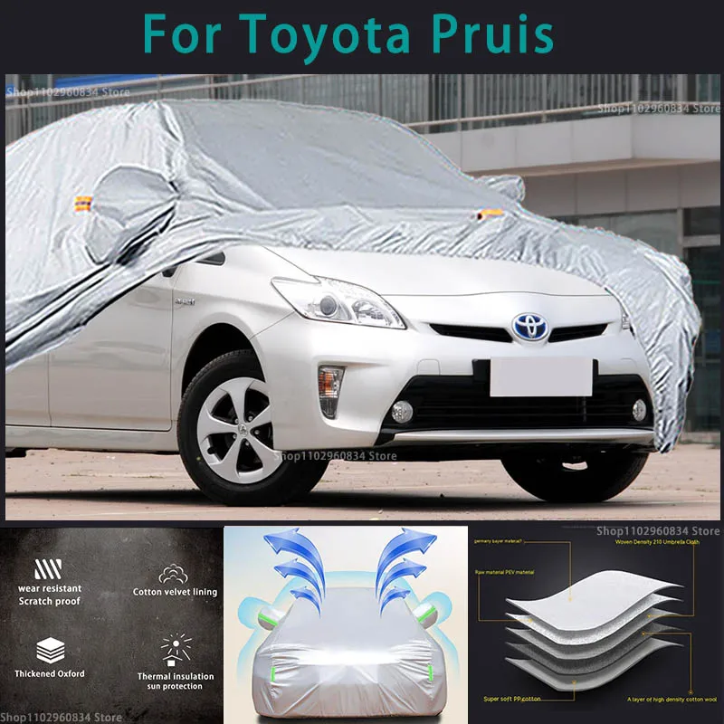 

For Toyota Pruis 210T Full Car Covers Outdoor Sun uv protection Dust Rain Snow Protective Anti-hail car cover Auto cover