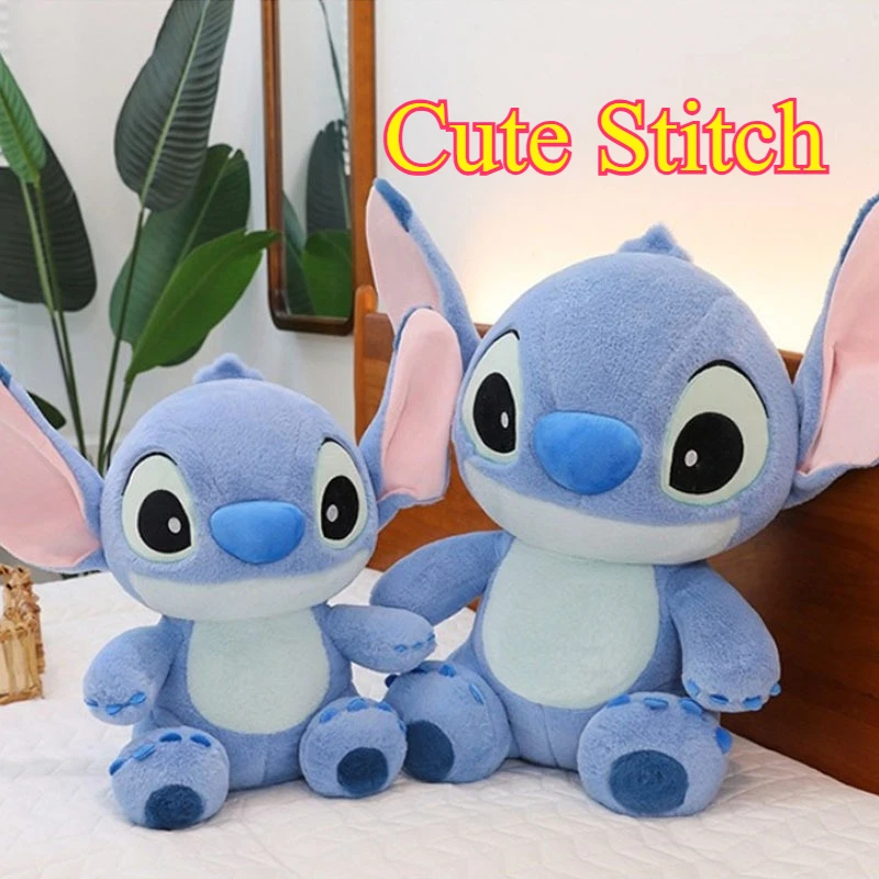 

Плюшевая игрушка Стич из Диснея, 45 см, мультяшный синий кролик, классическая плюшевая кукла Стич, подарок на день рождения для детей, милые игрушки