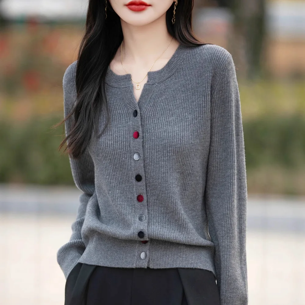 

Women Cardigans Autumn Winter Long Sleeve Warm Sweater O-neck Single Breasted Bottoming Shirts Loose Casual Korean Outerwears