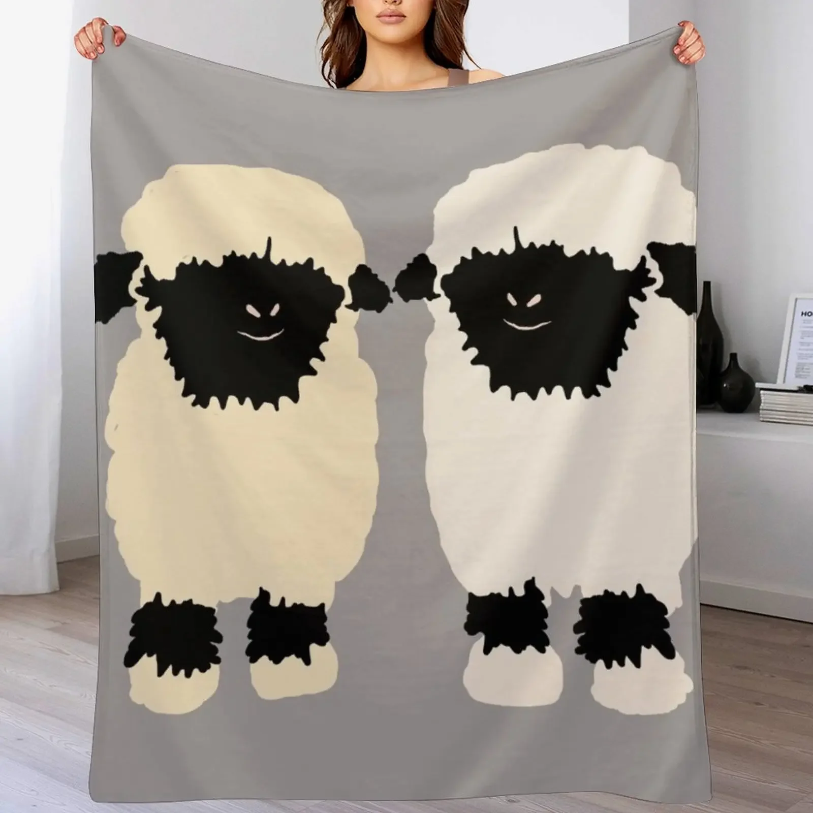 

Valais black nose sheep friends Throw Blanket Decoratives bed plaid Luxury Thicken Beach Blankets