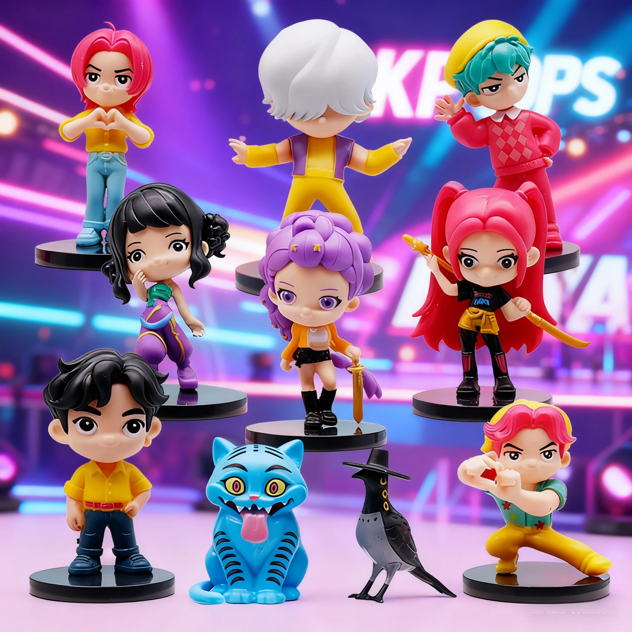 10 pièces/ensemble k-pop chasseurs de démons figurine modèle jouet dessin animé périphériques de jeu Q Version Rumi Mira Zoey figurine d'action cadeau pour enfant
