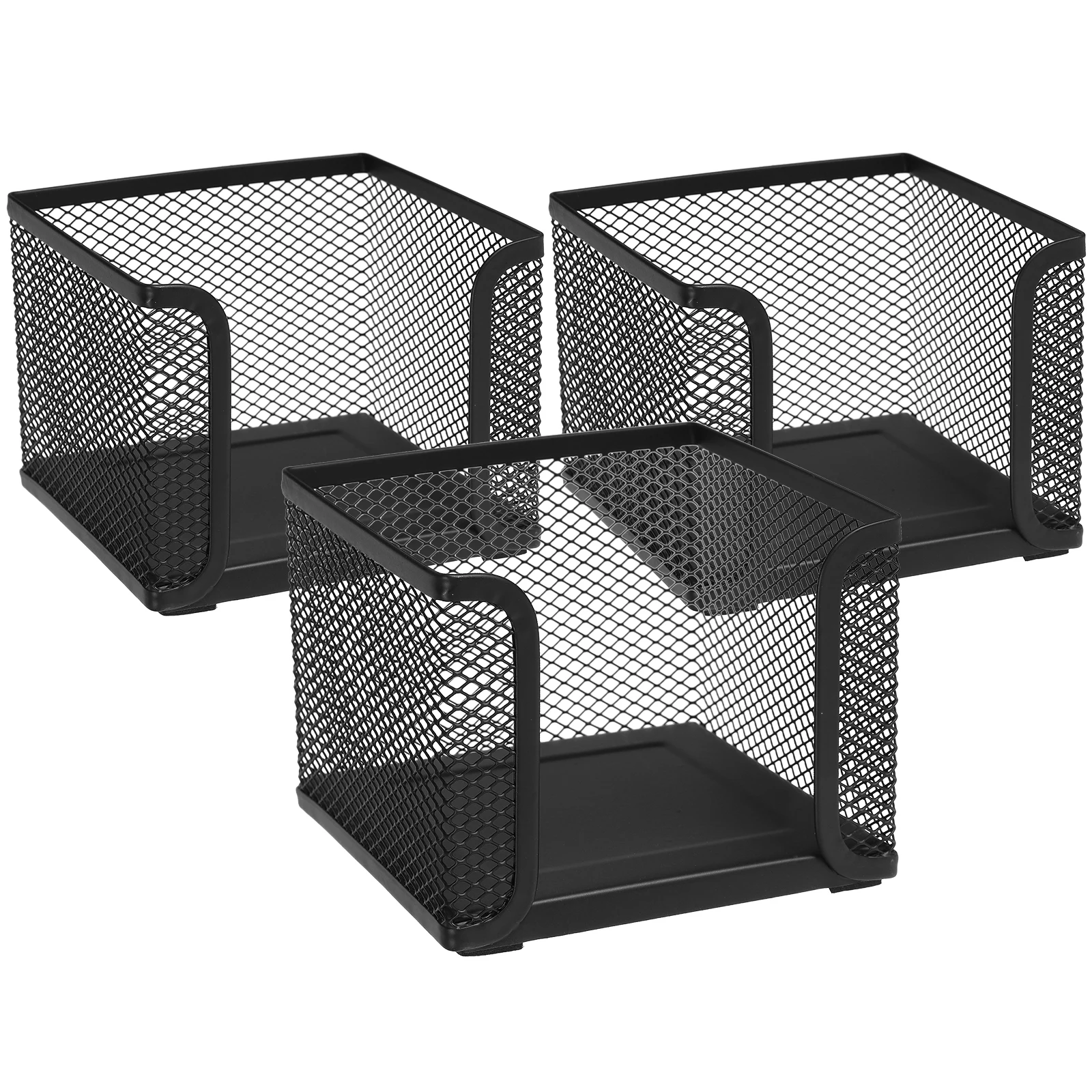 

3 Pcs Iron Mesh Notepad Holders Desk Organizer Storage Box Note Holders For Desk for Office Supplies