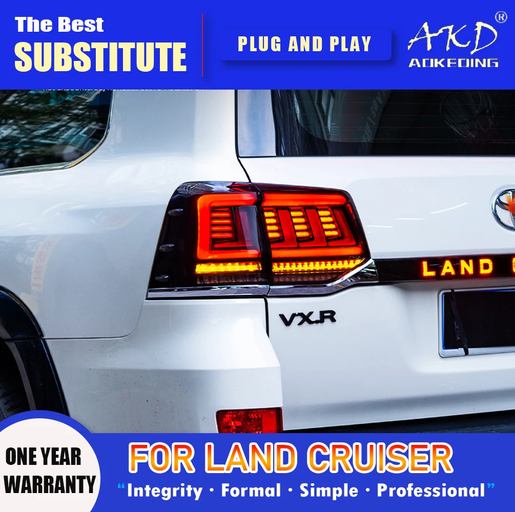 

AKD Tail Lamp for Toyota Land Cruiser LED Tail Light 2016-2020 Land LC200 Rear Fog Brake Turn Signal Automotive Accessories