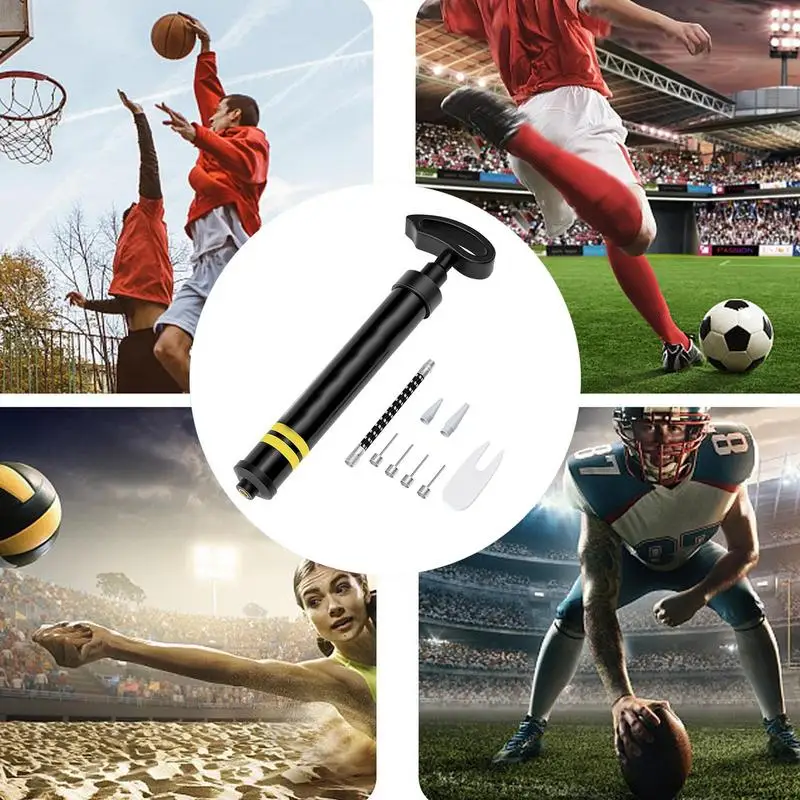 Sports Ball Hand Pump Kit Portable Soccer Pump Inflator Compact Basketball Pump Multifunction Manual Air Pump for Volleyball