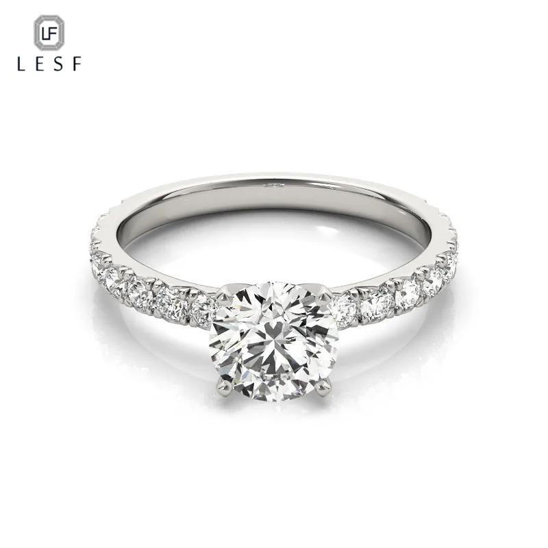 1 Carat Moissanite 925 Sterling Silver Wedding Ring For Women Engagement Band Solitaire Fine Jewelry