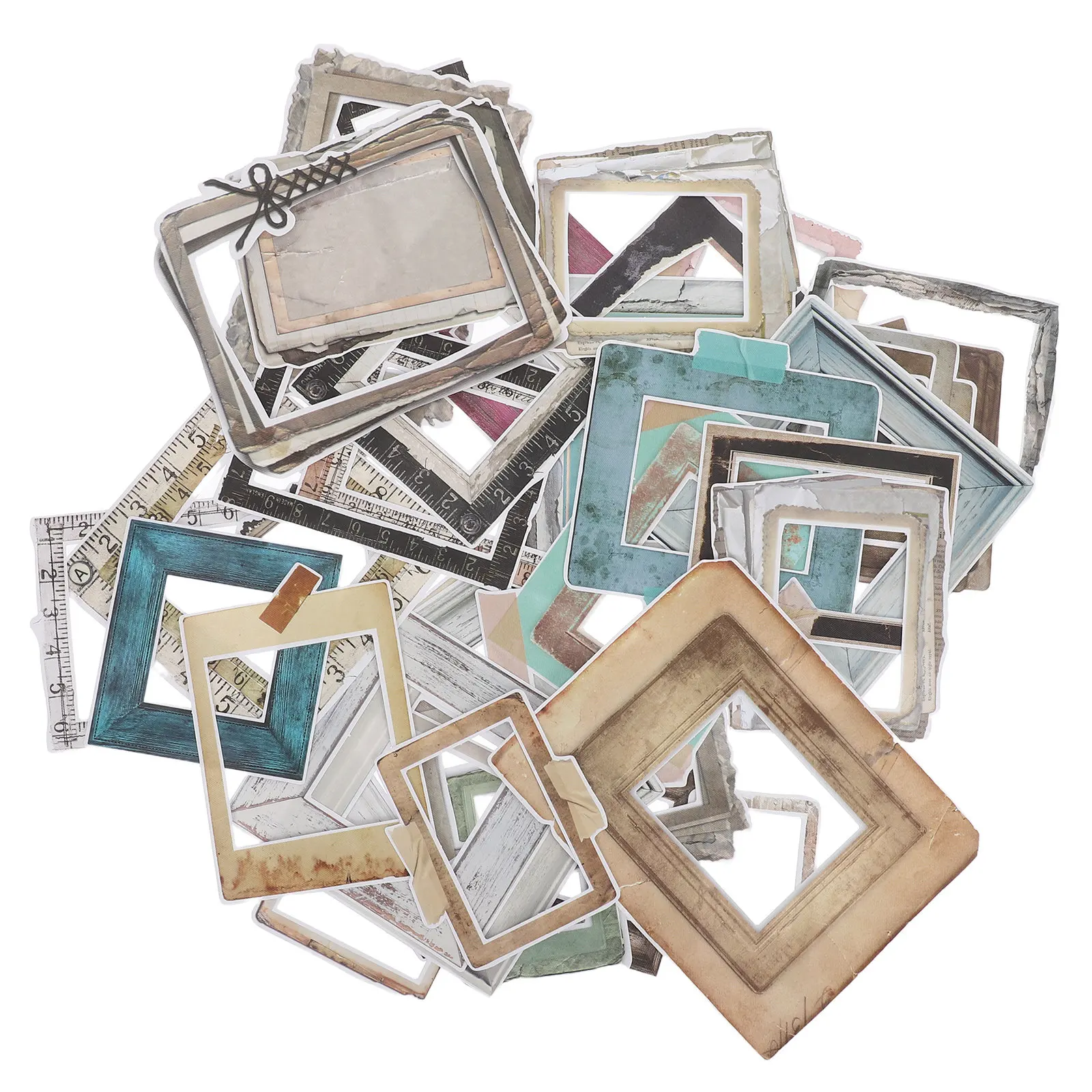 

Набор из 35 винтажных стикеров для скрапбукинга с рисунками в стиле ретро, рамки-стикеры для дневников, арт-проектов и декоративных украшений