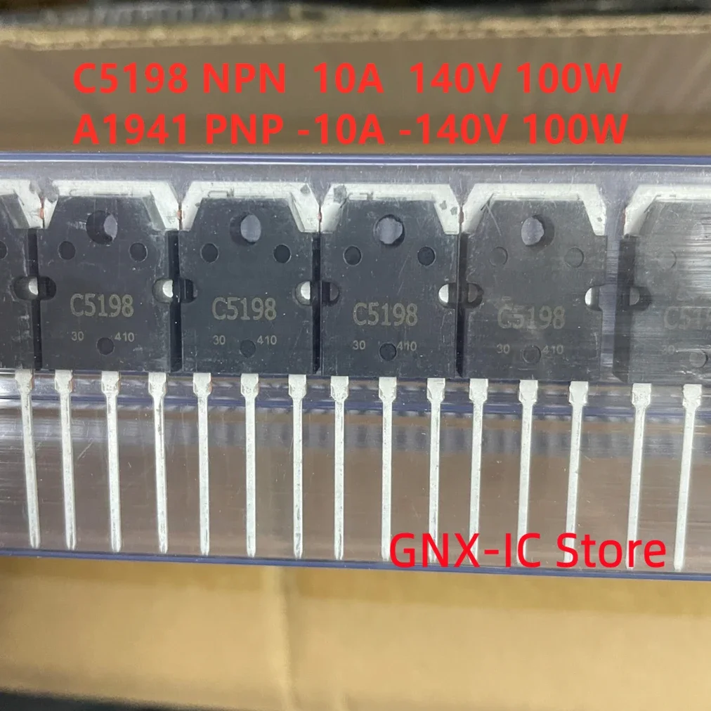 10Pairs - 20Pairs Original New C5198 A1941 2SC5198 2SA1941 TO-3P Audio Power Amplifier Transistor