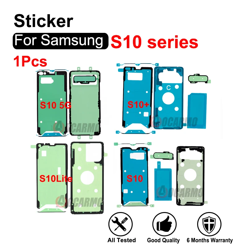 Autocollant Fullset pour Samsung Galaxy S10 Lite Plus S10 + S10 5G S10E, écran LCD avant et batterie arrière, colle adhésive de remplacement