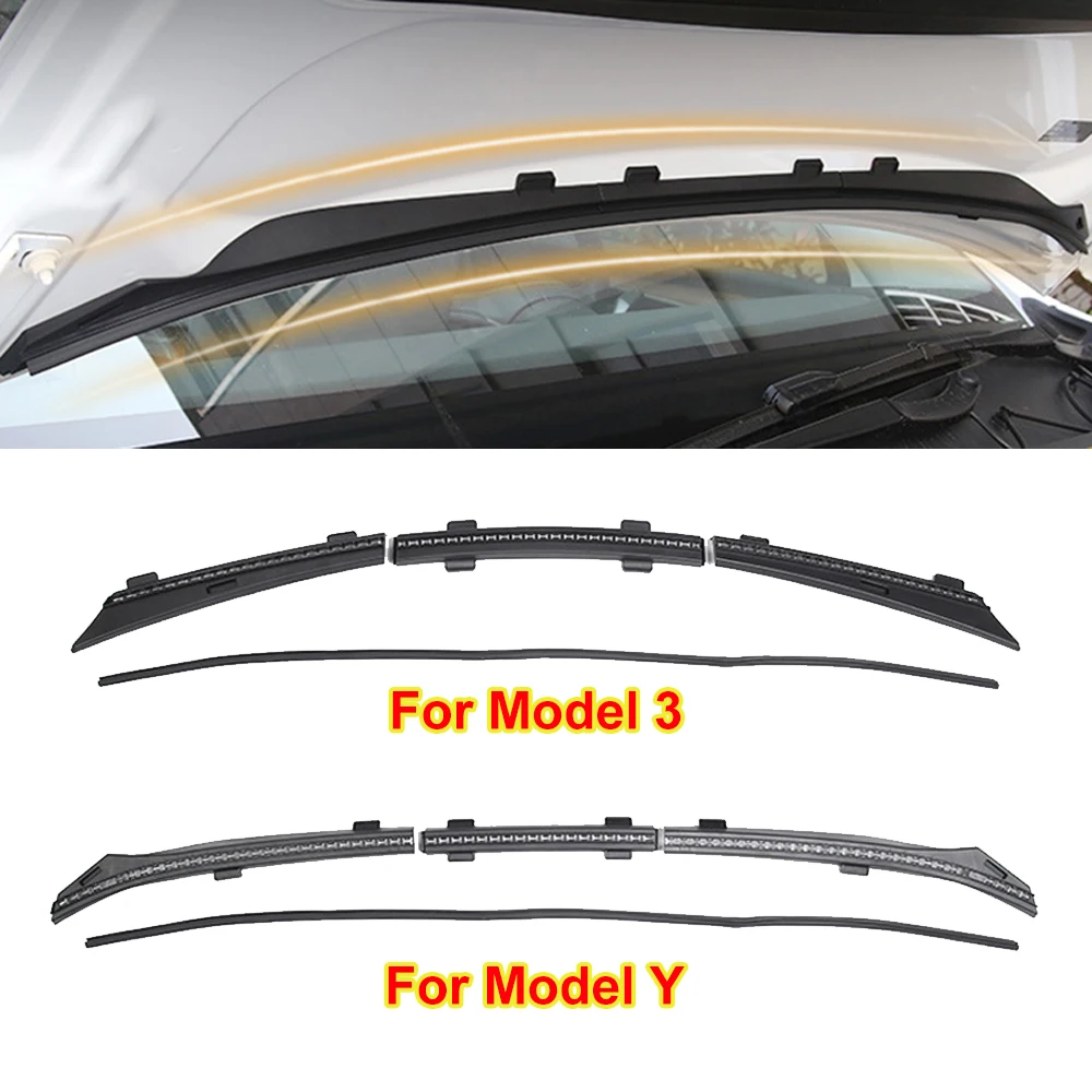 For Tesla Model 3 Model Y Front Chassis Cover Waterproof Rainproof  Auto Water Strip Protection 22-2023 Modification Accessories