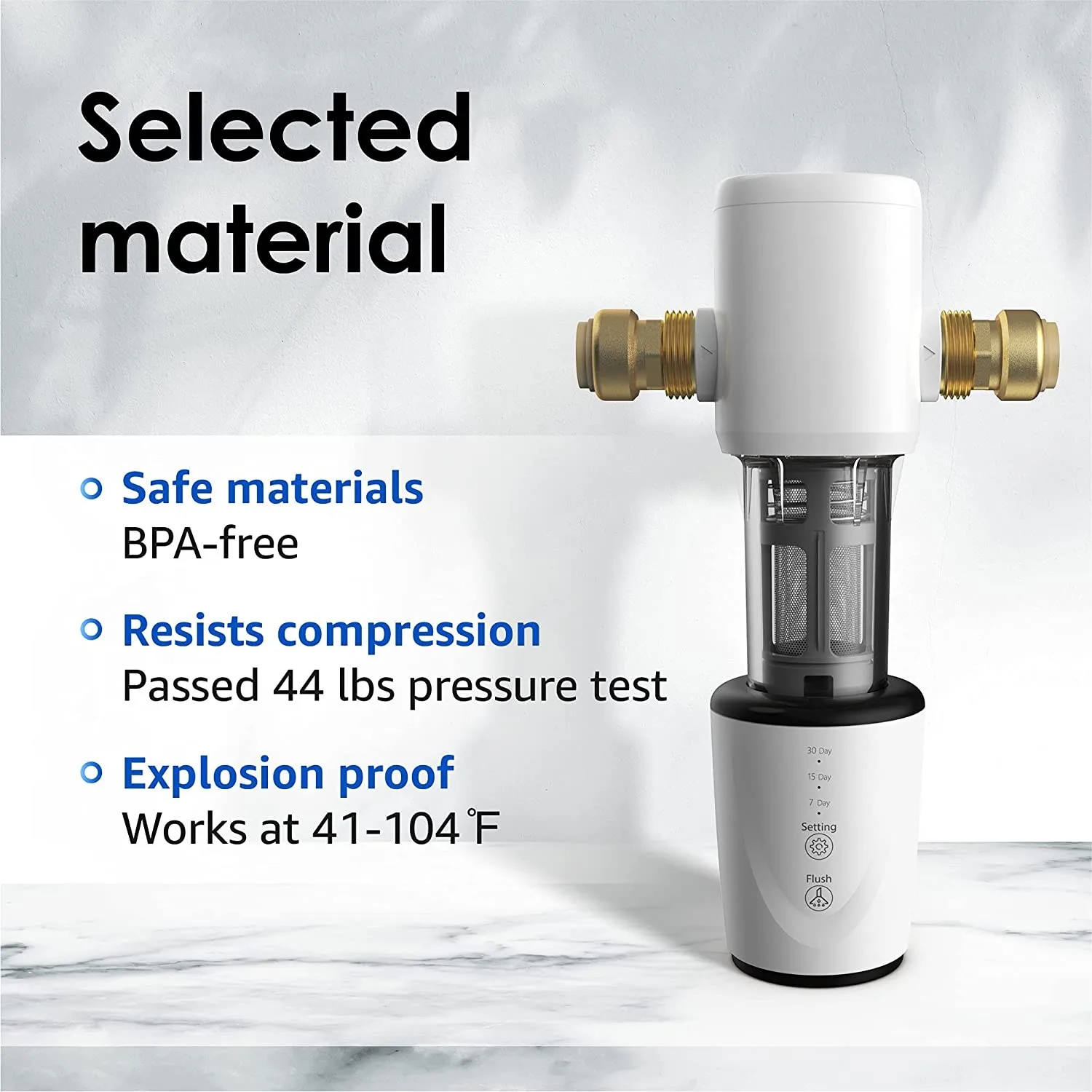 Spin Down Sediment Water Filter, 40 Micron Auto Flushing Reusable Whole House Pre-Filtration System