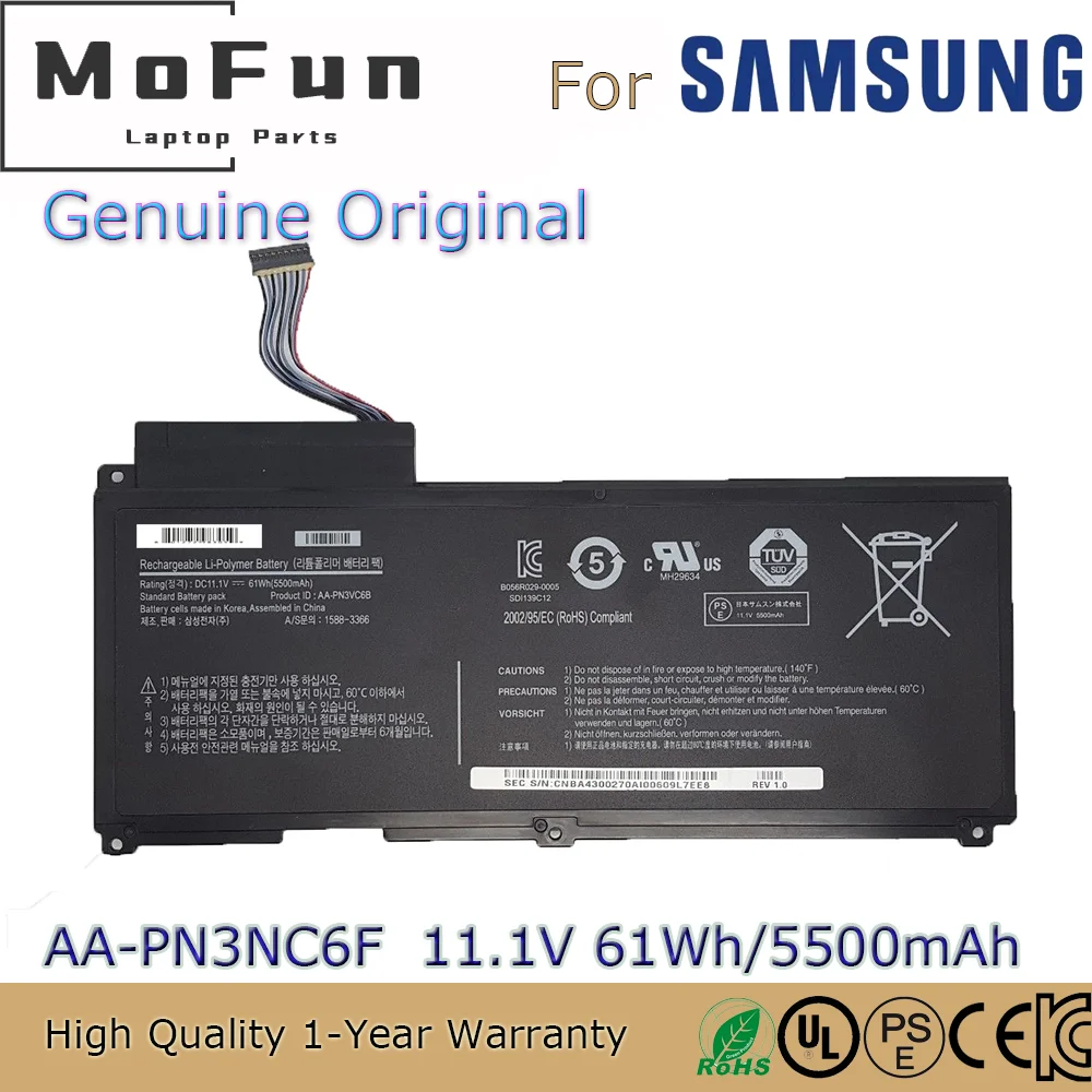 

Brand New Original AA-PN3VC6B 11.1V 65Wh Laptop Battery for Samsung QX310 QX410 QX510 SF310 SF410 SF510 AA-PN3NC6F