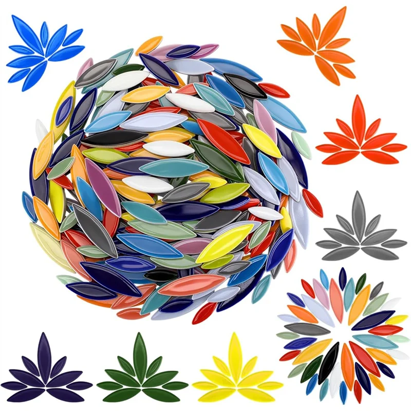 

AWAH Bulk Flower Leaf Mosaic Tiles 1000G Petal Design For DIY For Home Decoration Art For Crafts Projects