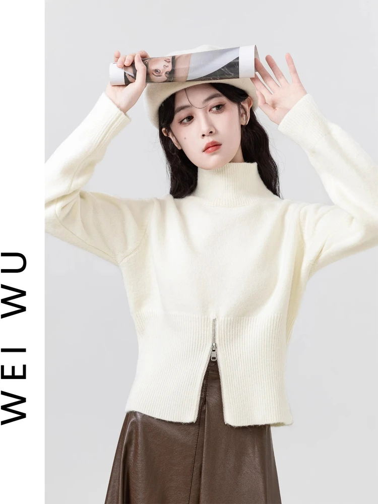 Sweaters Jumpers Pullovers Woman 2000S Japanese Style Tops Multicolor Twisted Knot Western Turtleneck Fleece Art Woolens Knitted view 2