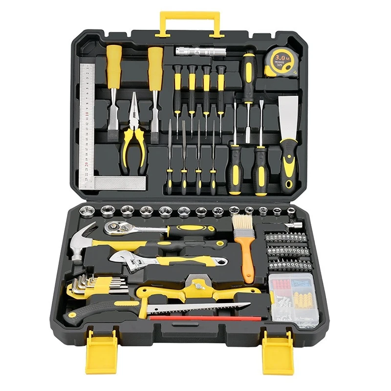 

158 piece set of ratchet socket wrench, home manual tool kit, DIY car repair combination toolbox, and home repair toolbox