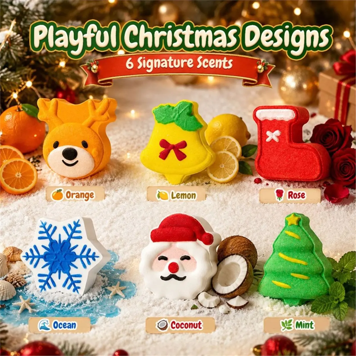 【HOT A88T】 These 6 Christmas Explosion Bath Salts Offer A More Thorough Soak, A Rich and Varied Sizzling Sound, Delightful Scent