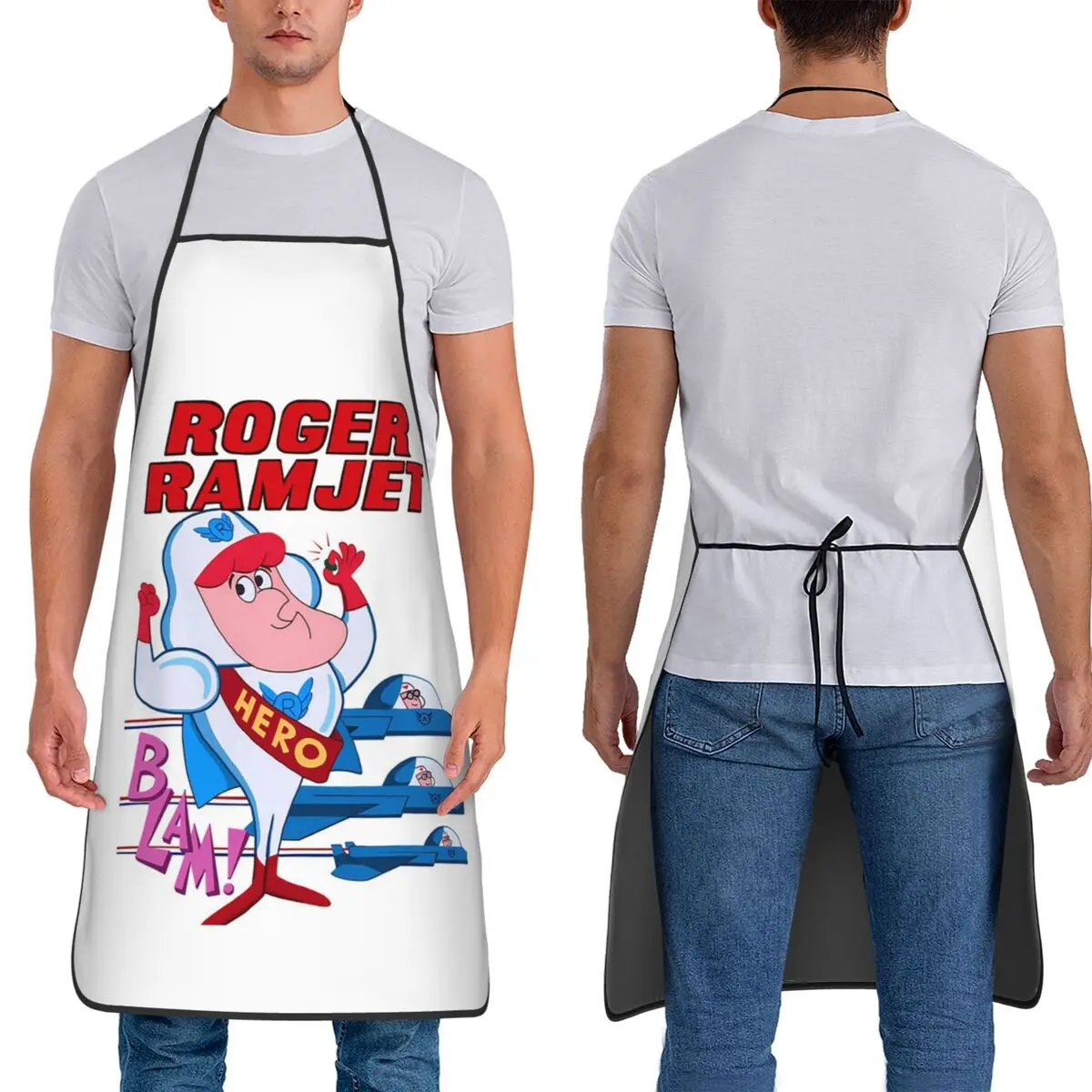 

Rogers Ramjets Aprons Chef Cooking Cuisine Tablier Waterproof Bib Kitchen Cleaning Pinafore for Women Men Painting
