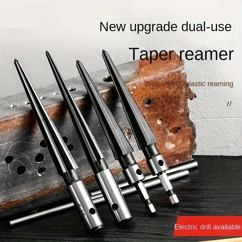 Tapered Hex Reamer, Tapered Reamer, T Handle Taper Reamer, Reamer Tool,Bridge Pin Hole Handheld T Shape Hand Reamer