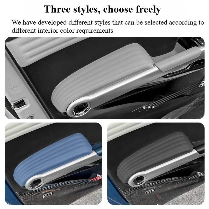 ل BYD Atto 3 Yuan Plus مسند ذراع باب السيارة بطانة حماية من السيليكون سيليكون مكافحة زلة حصيرة أربعة باب مسند الذراع الوسادة #3