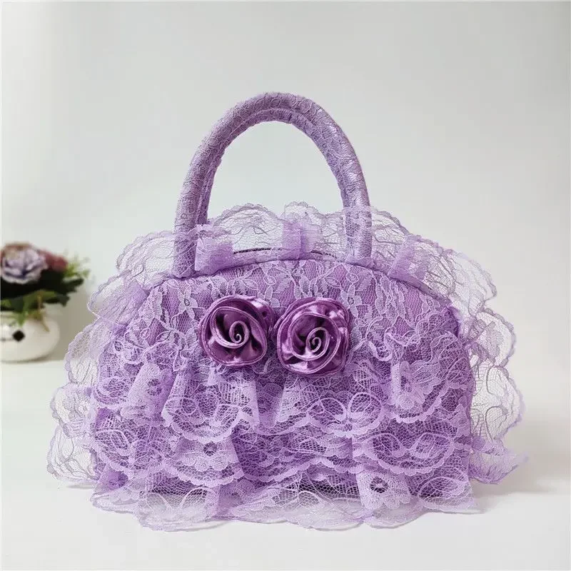 2025 New Fabric Craft Mom Lace Bag Antique Style Ladies Bag High-End Versatile Ladies out Handbag Strap Changing Bag