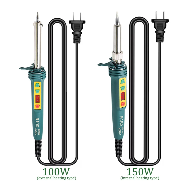 Soldador eléctrico, alta potencia 100W/150W, control digital de temperatura, calefacción interna, herramienta de soldadura de calefacción externa
