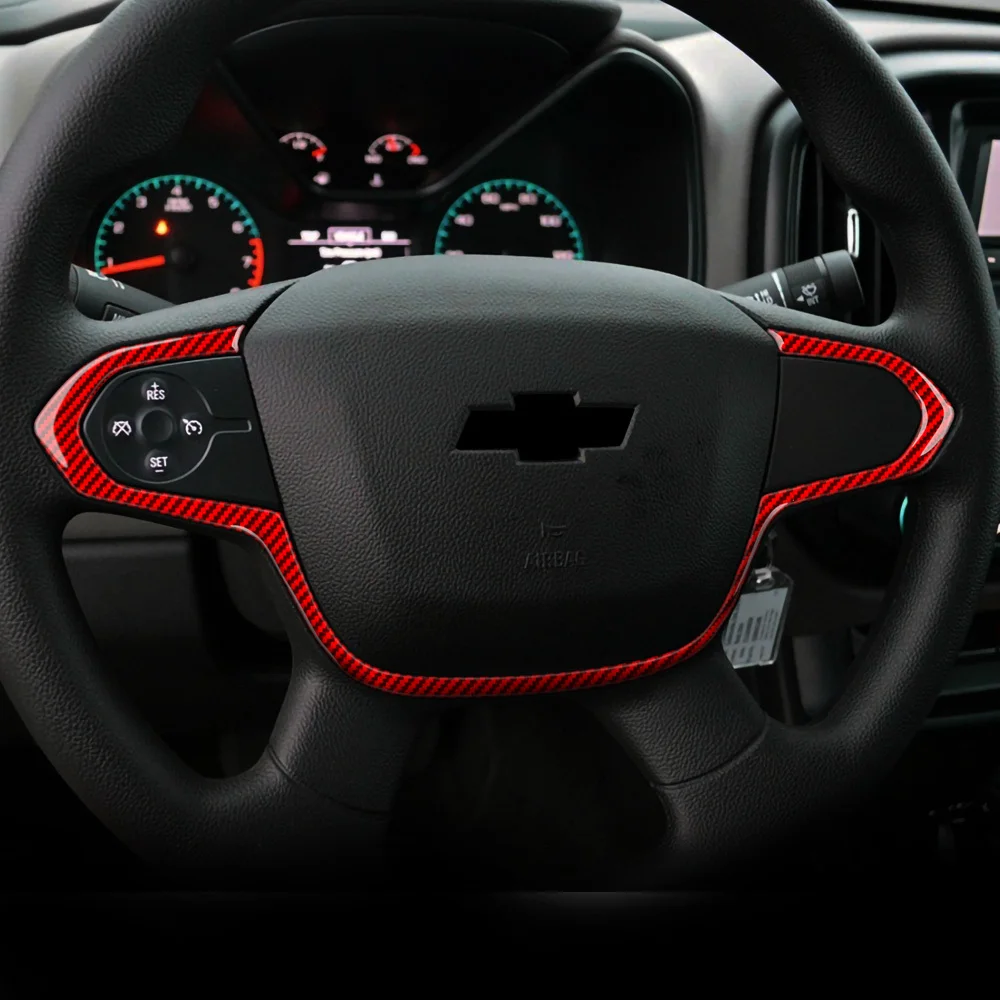 

Carbon Fiber Trim For Chevrolet Colorado/GMC Canyon 2015-2020 Car Styling Steering Wheel Button Frame Stick Interior Accessories