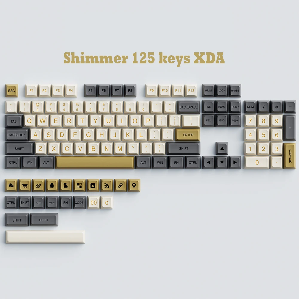 XDA Hồ Sơ Keycaps Lắc Chân Nữ PBT Thăng Hoa 125 Cái/bộ Keycaps Cho Đầy Đủ/TKL/ 60 75 80 96 Phần Trăm Năm 1800 bàn Phím Cơ