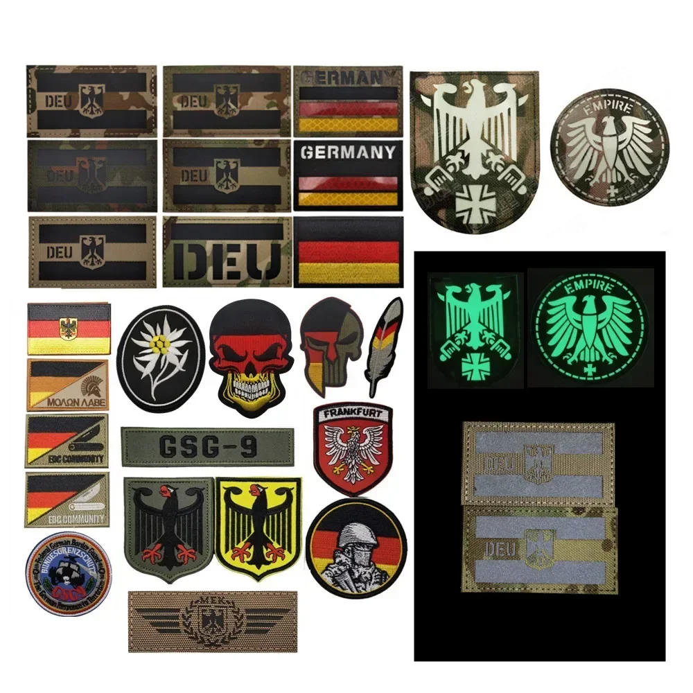 Germany  Reflective DEU Infrared IR Patch Deutschland German Military  Tactical Badge Clothes Applique