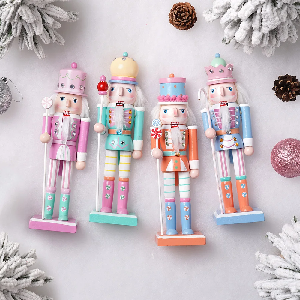 25CM Holz-Handwerkskunst Nussknacker-Soldat Ornament Süßigkeiten-Serie Puppenstatue Heim- und Bürodekoration Weihnachten Neujahr Geschenk – Detail 1