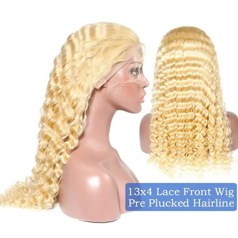 13X6 Blonde Lace Front Wigs Human Hair Pre Plucked With Baby Hair Wigs for Women Blonde 28 Inch