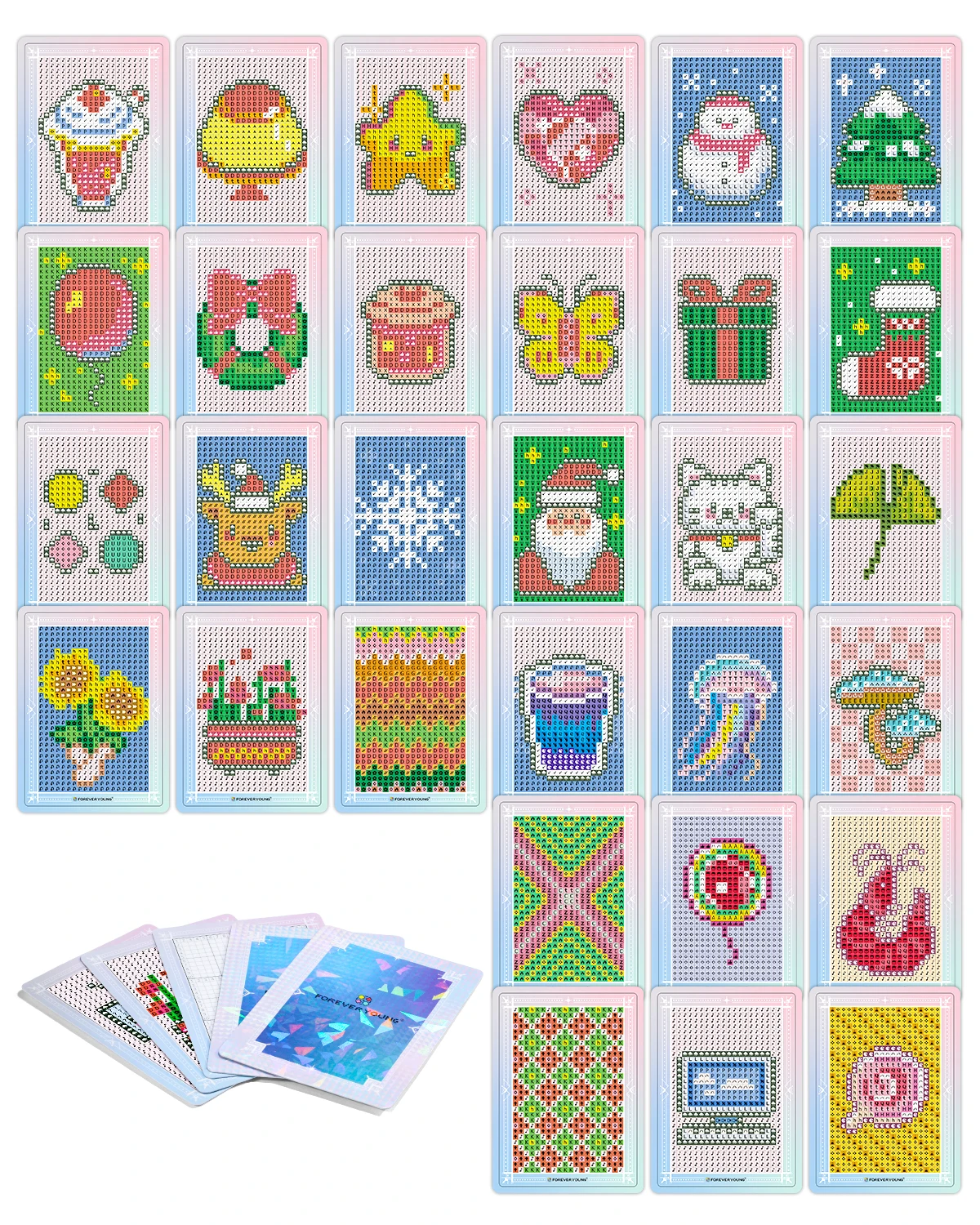 30 tarjetas holográficas en blanco para arte de diamantes, tarjetas plantilla cuadradas de 3 pulgadas, manualidades DIY de estilo libre para brocas sobrantes