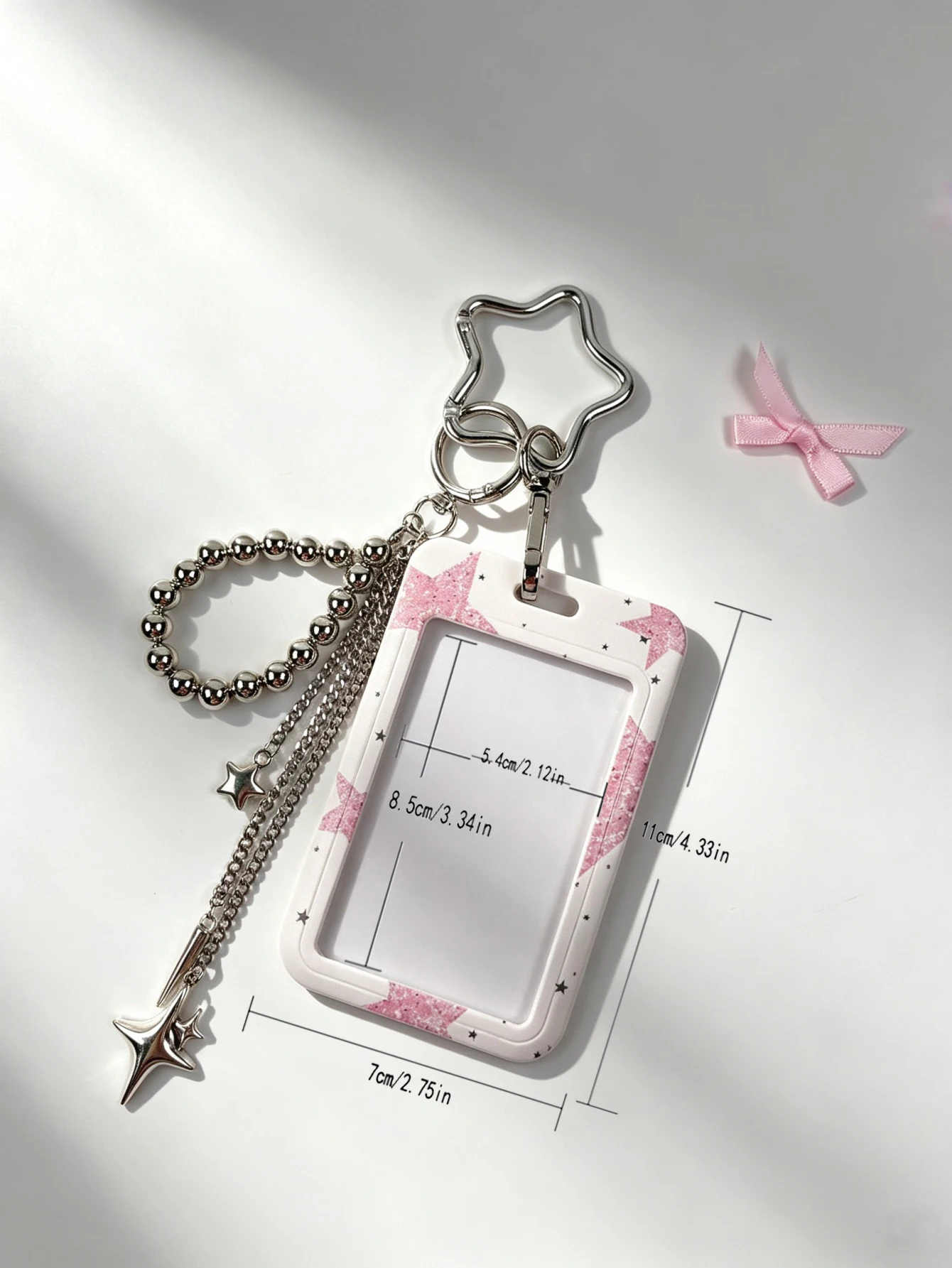 1 Set of Star Card Holder Printed with Images, Rivet Bead Pendants, Bag Accessories, Sweet and Cool Y2K Style, Suitable for Decorating Handbags, Crossbody Bags, Backpacks, Bag Charms, Keychains, Etc