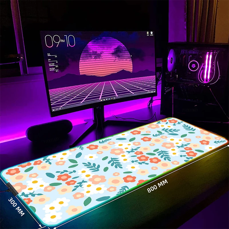 

Большой игровой коврик для мыши INS RGB, коврик для мыши, игровые коврики для мыши, светодиодные коврики для клавиатуры, светящиеся настольные коврики, Коврик Для Мыши для ПК