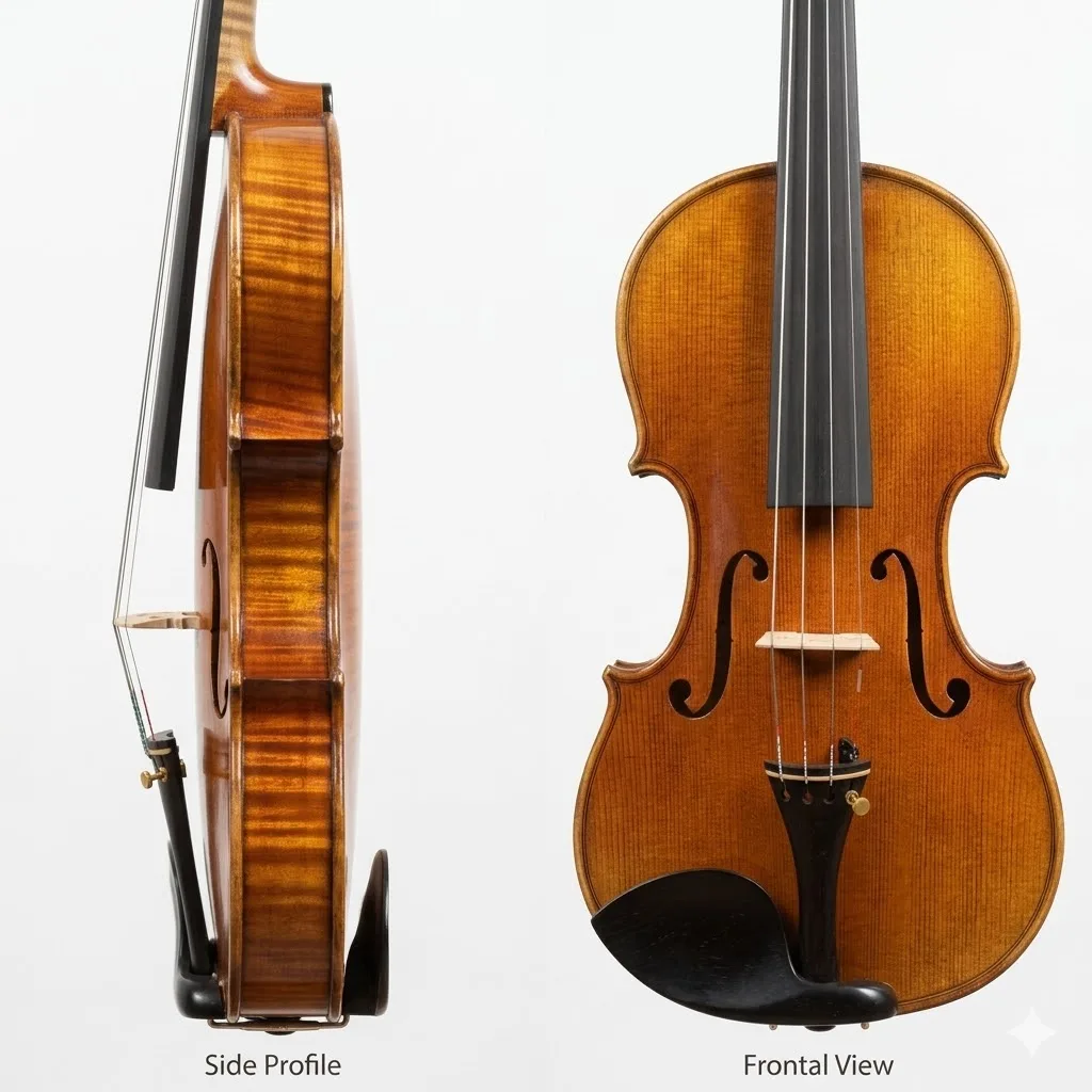 

Handmade Professional Violin, European Tone Wood Bosnian Maple One-Piece Back Single Piece Fiddle For Performance